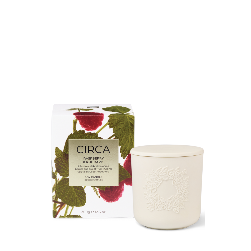 Soy Candle 300g | Raspberry & Rhubarb (Christmas Limited Edition'25)