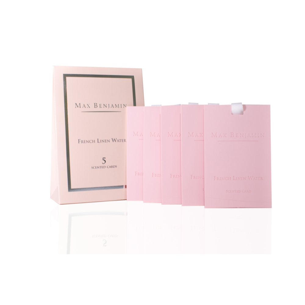 MAX BENJAMIN 5 SCENTED CARD SET - FRENCH LINEN WATER