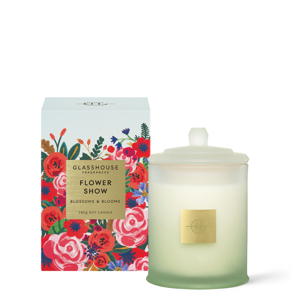 GLASSHOUSE FRAGRANCES SOY CANDLE 380G - FLOWER SHOW 2023 (LIMITED EDITION)